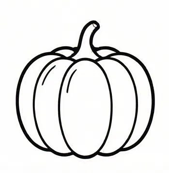 a pumpkin with a black outline on it
